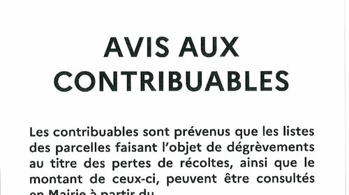 Avis aux contribuables