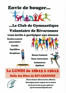 SEANCES DE GYM découverte A PARTIR DU LUNDI 04 SEPTEMBRE 2023