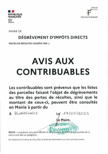 Avis aux contribuables